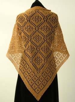 Thumbnail view of Diamonds and Roses Shawl - back view