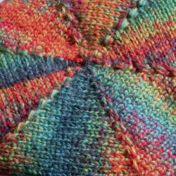 Thumbnail view of a closup of the top of the hat made from Stahl Wolle - Limbo Color